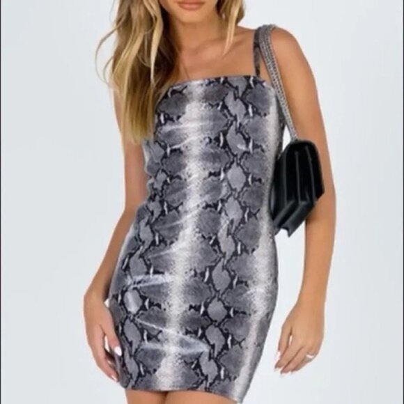 Motel snake print slip Bodycon dress - Picture 4 of 15